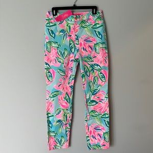 NWT Lilly Pulitzer High Rise Skinny Ankle Pant, Size 6, Totally Blossom